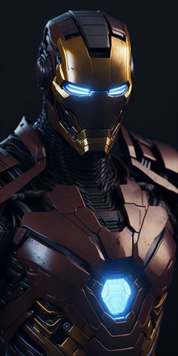 Hình nền điện thoại siêu nhân với bộ trang phục áo giáp phát quang cực chất