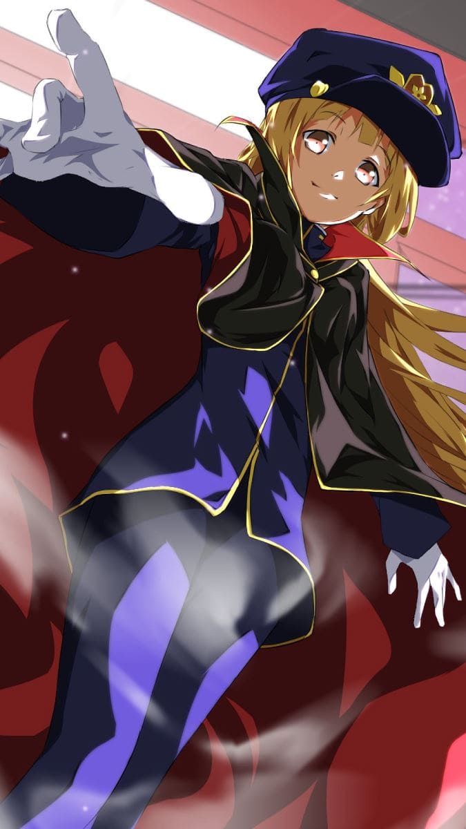 Hình nền điện thoại anime nữ xinh đẹp với trang phục quân nhân