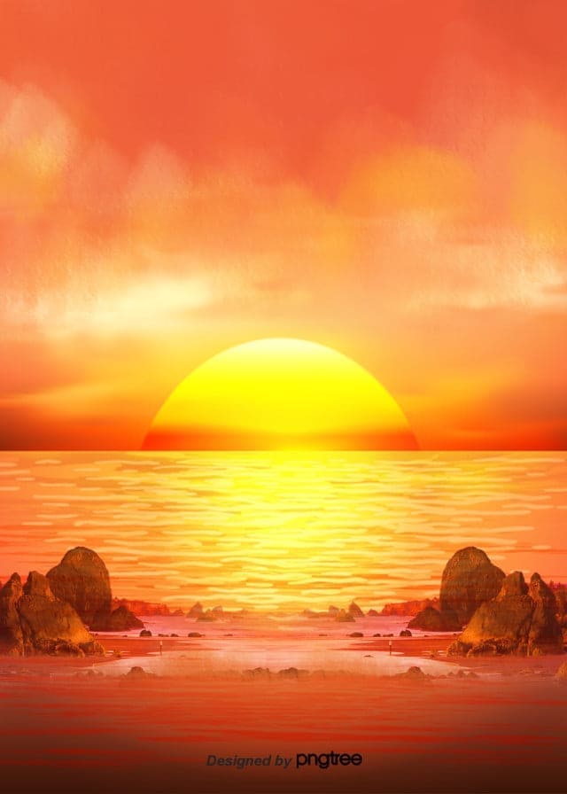Hình nền điện thoại cảnh đẹp biển cả khi mặt trời xuống núi