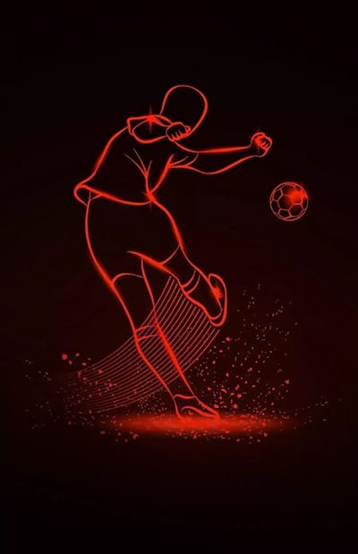 Hình ảnh phác họa cầu thủ đang đá trái bóng làm hình nền điện thoại