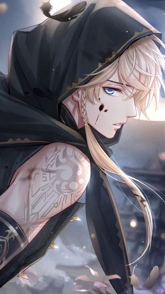 Hình nền điện thoại anime nam thần với những hình xám nghệ thuật