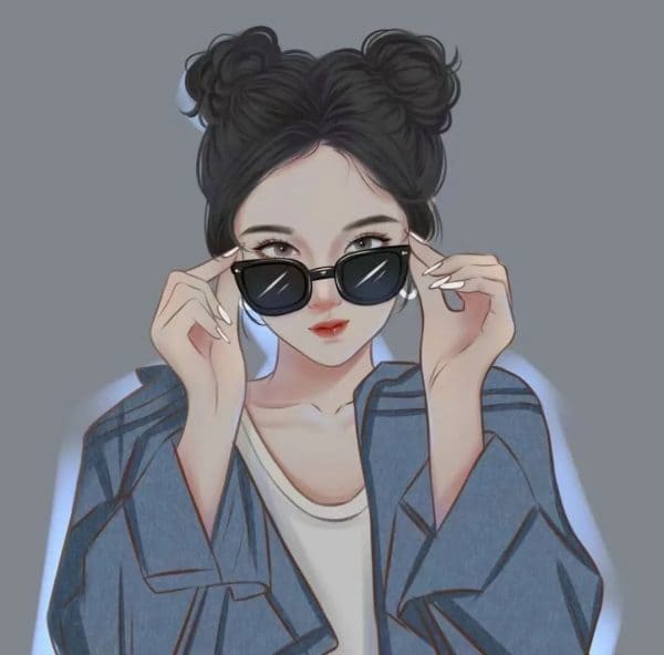 Xem hình ảnh anime nữ với cặp kính đen cute