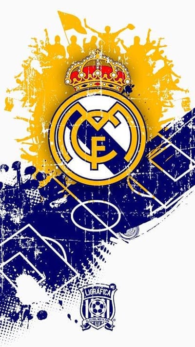 Hình ảnh nghệ thuật về logo đội bóng real madrid làm hình nền điện thoại