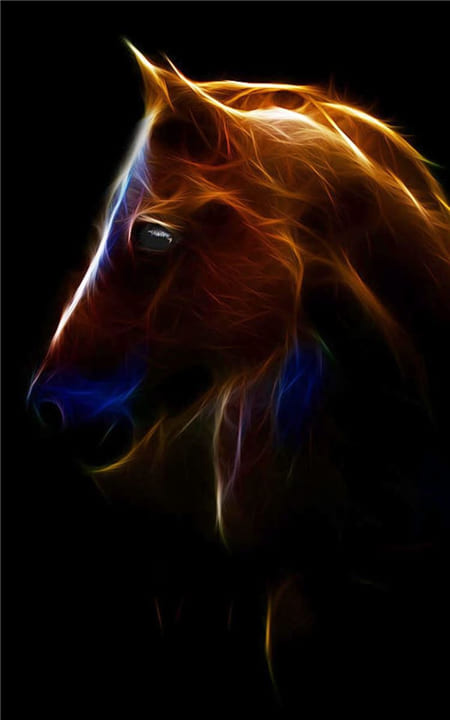 Hình ảnh phác họa chú ngựa với hiệu ứng nghệ thuật làm hình nền điện thoại