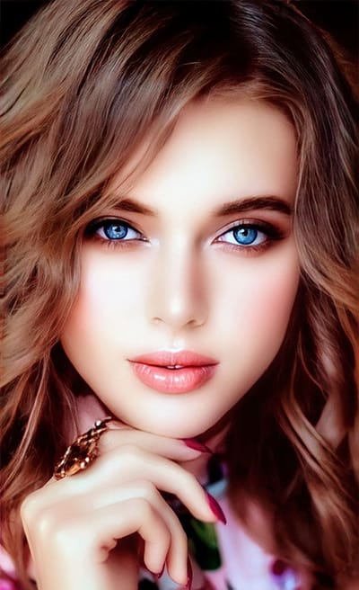 Hình ảnh cô gái có đôi mắt ngọc và gương mặt đẹp