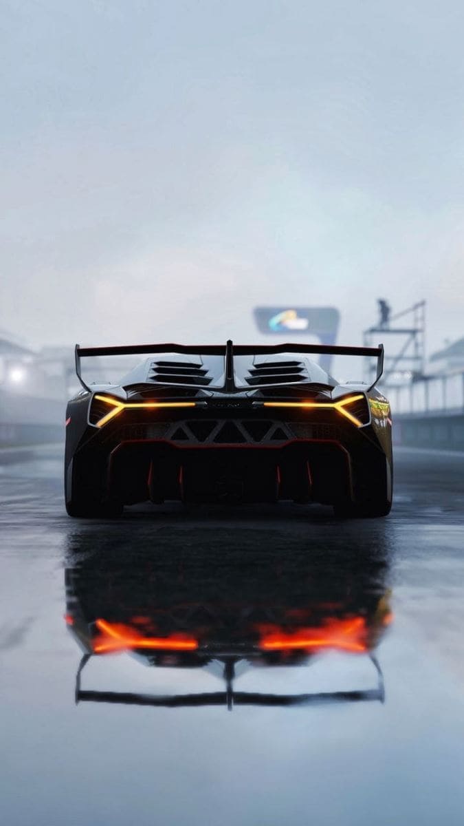 Hình nền điện thoại phần sau của siêu xe thiết kế đẹp như một bức tranh nghệ thuật