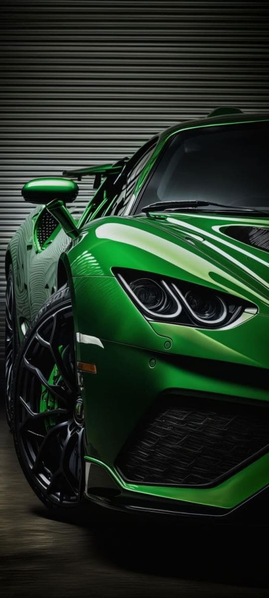 Hình nền điện thoại 4k siêu xe màu xanh lá cây đẹp