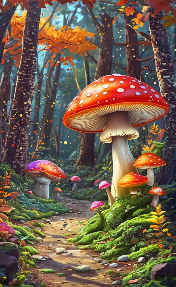 Xem hình ảnh AI Bức tranh nghệ thuật tạo bởi những cây nấm