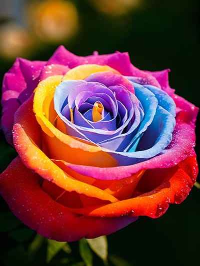 Xem hình ảnh AI bông hoa hồng với nhiều màu sắc sặc sỡ