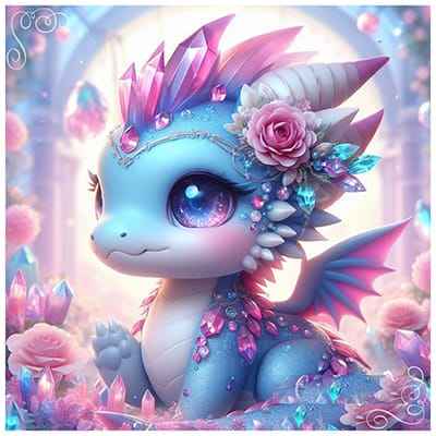 Xem hình ảnh AI Khủng long với sắc màu sặc sỡ và những bông hoa hồng tuyệt đẹp