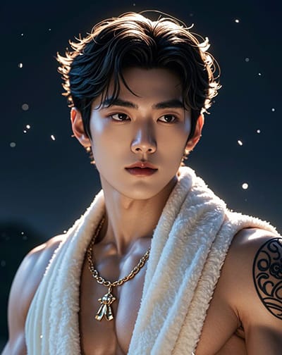 Xem hình ảnh AI Nam thần vắt chiếc khăn tắm trên cơ thể rắn chắc