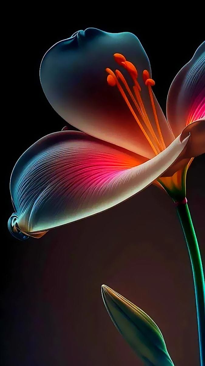 Hình ảnh bông hoa khoe sắc trong đêm sảm phẩm của AI