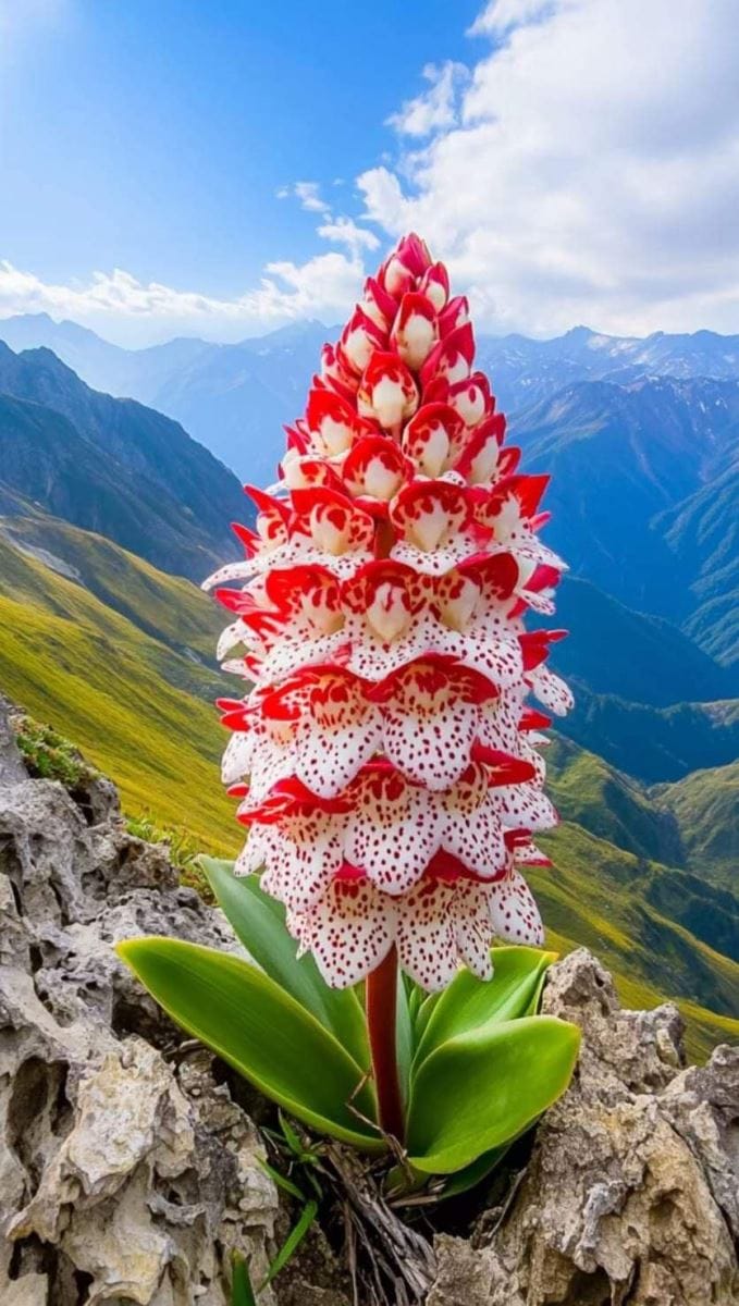 Hình ảnh bông hoa lan đá ngàn cánh đẹp độc đáo sản phẩm AI