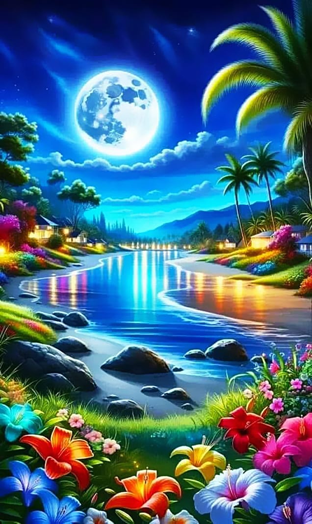 Hình ảnh đất trời tạo thành bức tranh đầy sắc màu rực rỡ đẹp đèn ngỡ ngàng