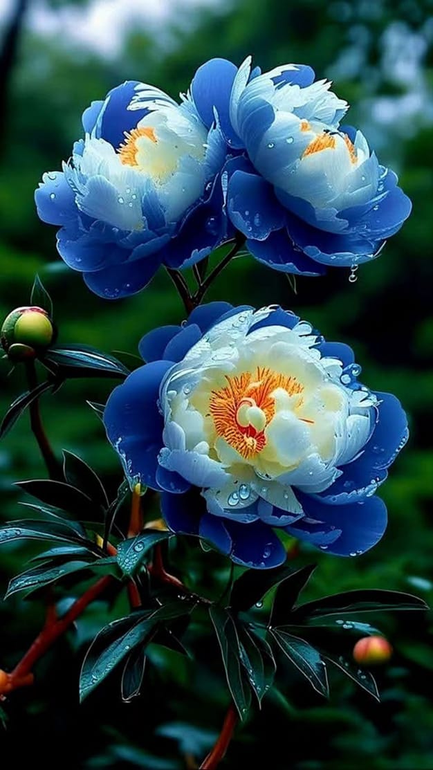 Hình ảnh những bông hoa đẹp mê hồn với những sác màu trắng xanh