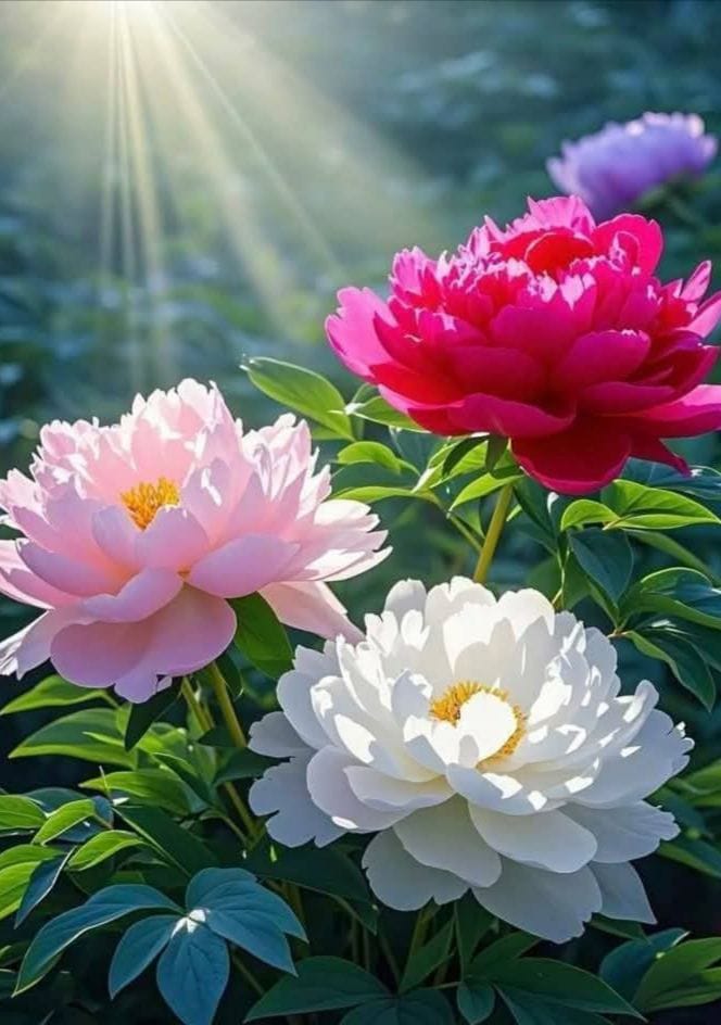 Hình ảnh những bông hoa nhiều cánh và màu sắc sặc sỡ sản phẩm từ AI