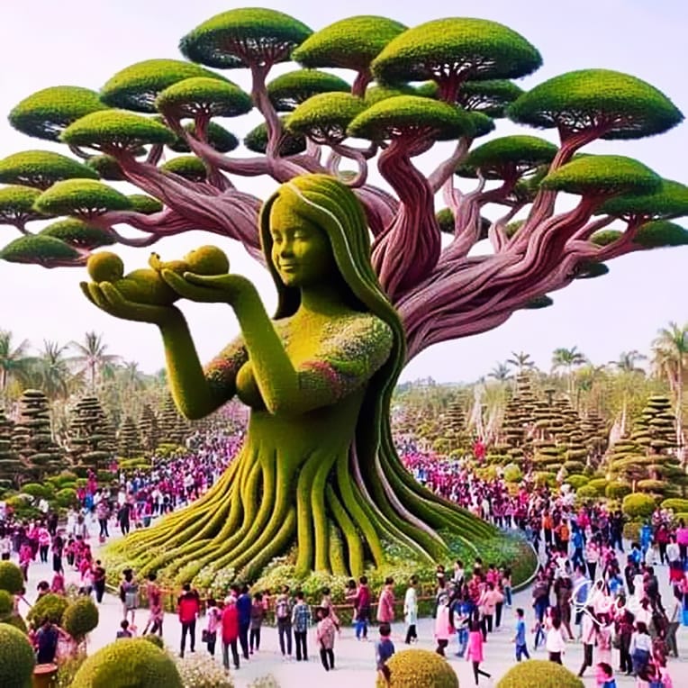 Hình ảnh tạo dáng cây cổ thụ đang bế con tuyệt đẹp sản phẩm từ AI