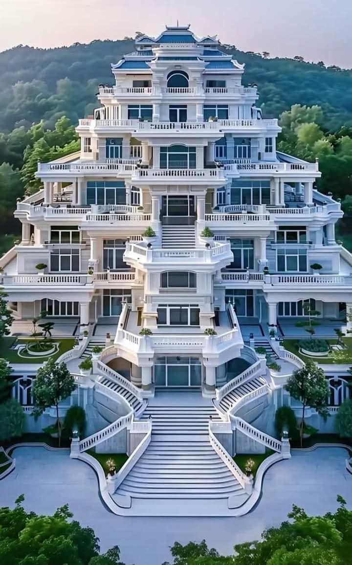 Hình ảnh tòa lâu đài thiết kế đối xứng tuyệt đẹp