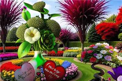 Hình ảnh công viên tràn ngập sắc hoa được tạo ra từ công nghệ AI