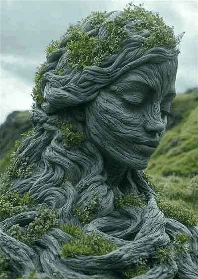 Hình ảnh cây cổ thụ tạo dáng người phụ nữ sản phầm từ AI