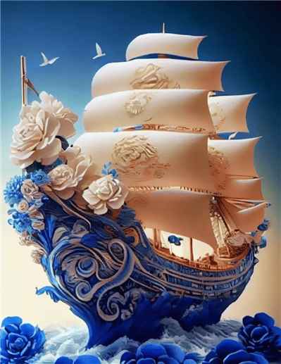Hình ảnh con thuyền hoa tuyệt đẹp sản phẩm từ AI
