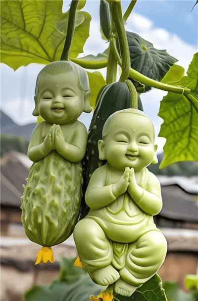 Hình ảnh những trái dưa hình đứa bé ngộ nghĩnh sản phẩm từ AI