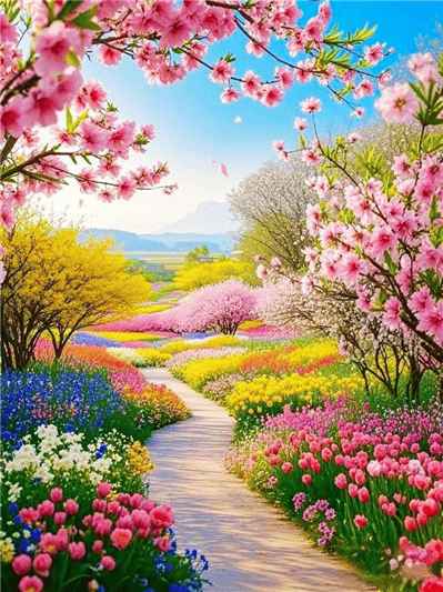 Hình ảnh hoa đào khoe sắc cùng ngàn hoa rực rỡ