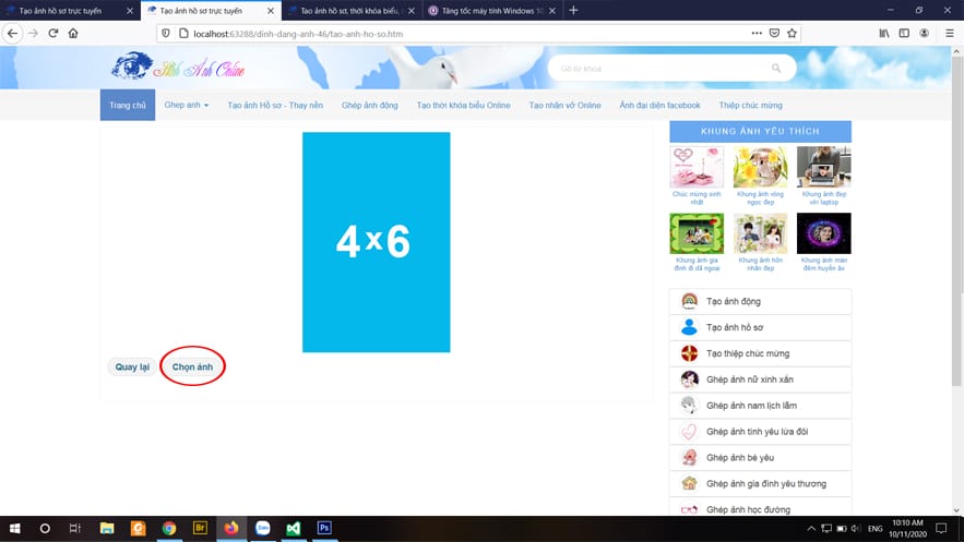 chọn ảnh để ghép