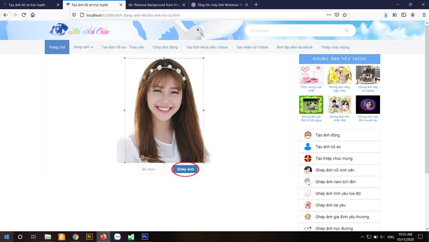 ghép ảnh vào nền