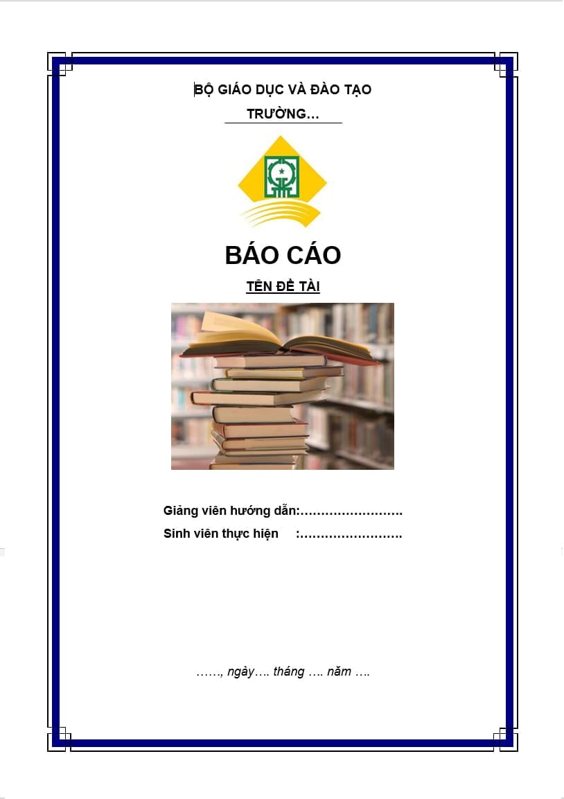 [3]mẫu bìa word báo cáo, luận văn, tiểu luận, luận án, đề tài