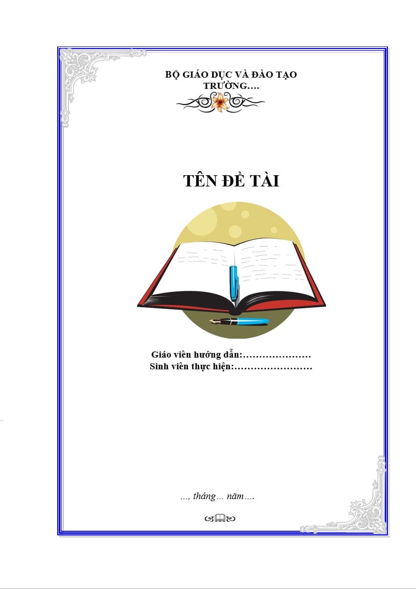 [4]mẫu bìa word báo cáo, luận văn, tiểu luận, luận án, đề tài