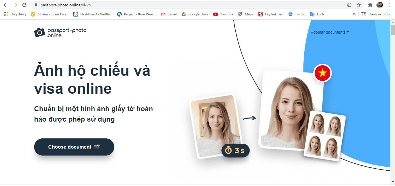 Tạo ảnh 3x4 trên website passport-photo.online