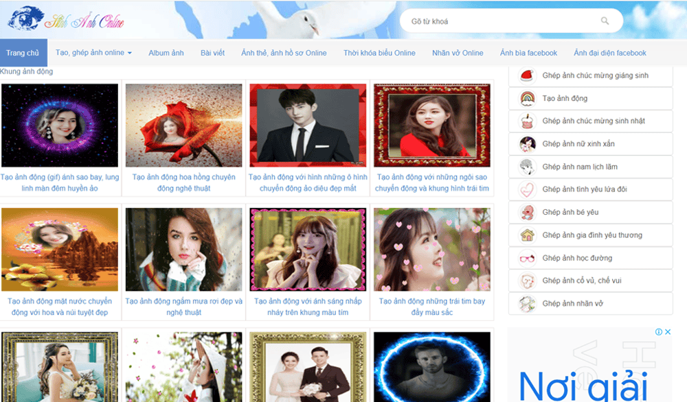 Tạo ảnh GIF bằng hình ảnh tại trang hinhanhonline