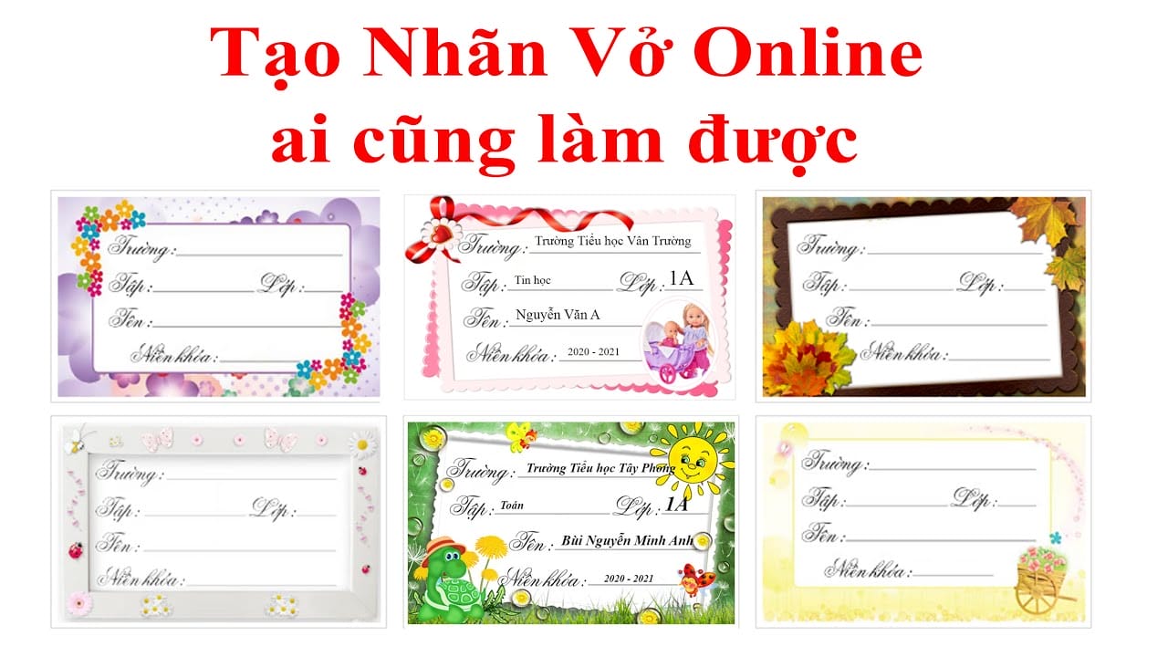 Tạo nhãn vở online