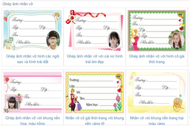 Tổng hợp những mẫu nhãn vở tạo trực tuyến đẹp nhất hiện nay