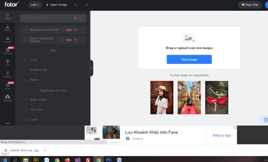 Trang web chỉnh sửa ảnh online miễn phí fotor