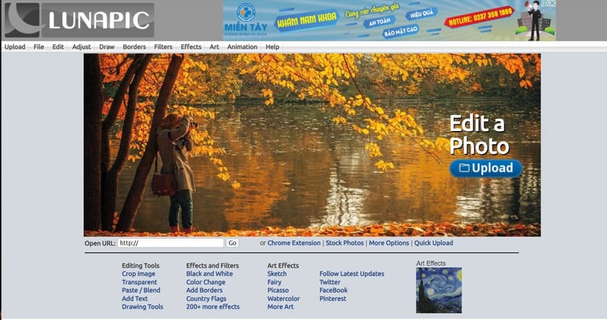 Trang web chỉnh sửa ảnh online miễn phí lunapic