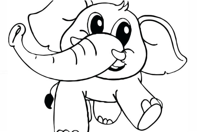 Tranh tô màu con voi