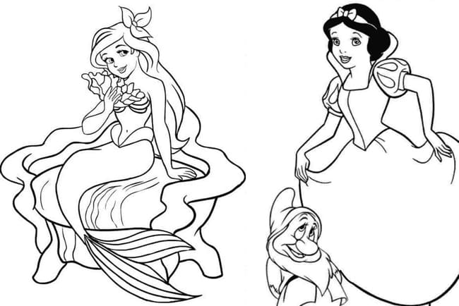 Tranh tô màu công chúa cho bé