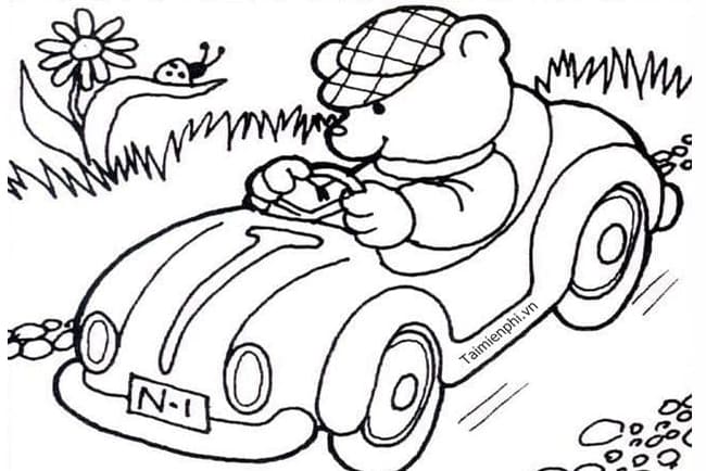 Tranh tô màu phương tiện giao thông