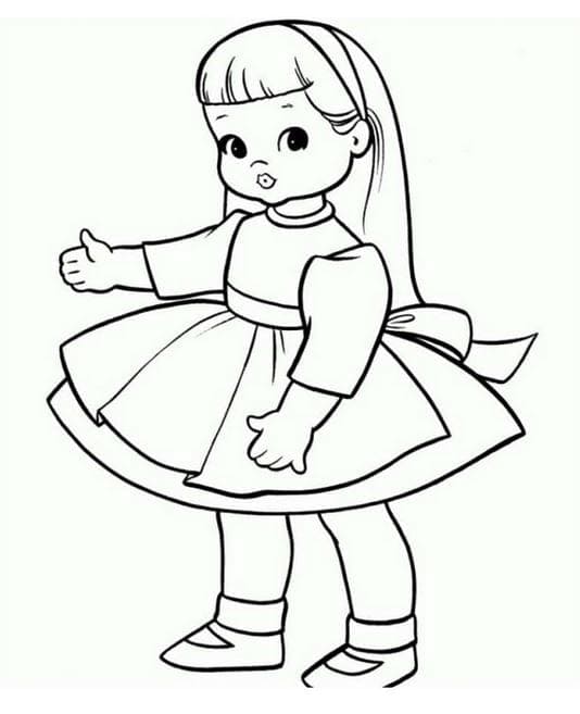 Tranh tô màu búp bê cho bé 2