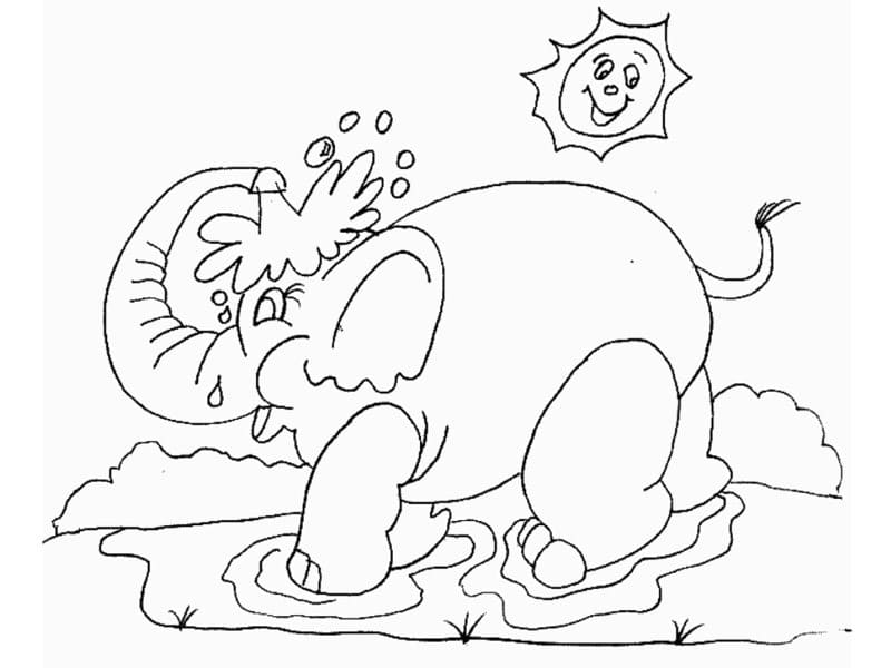 Tranh tô màu con voi 6