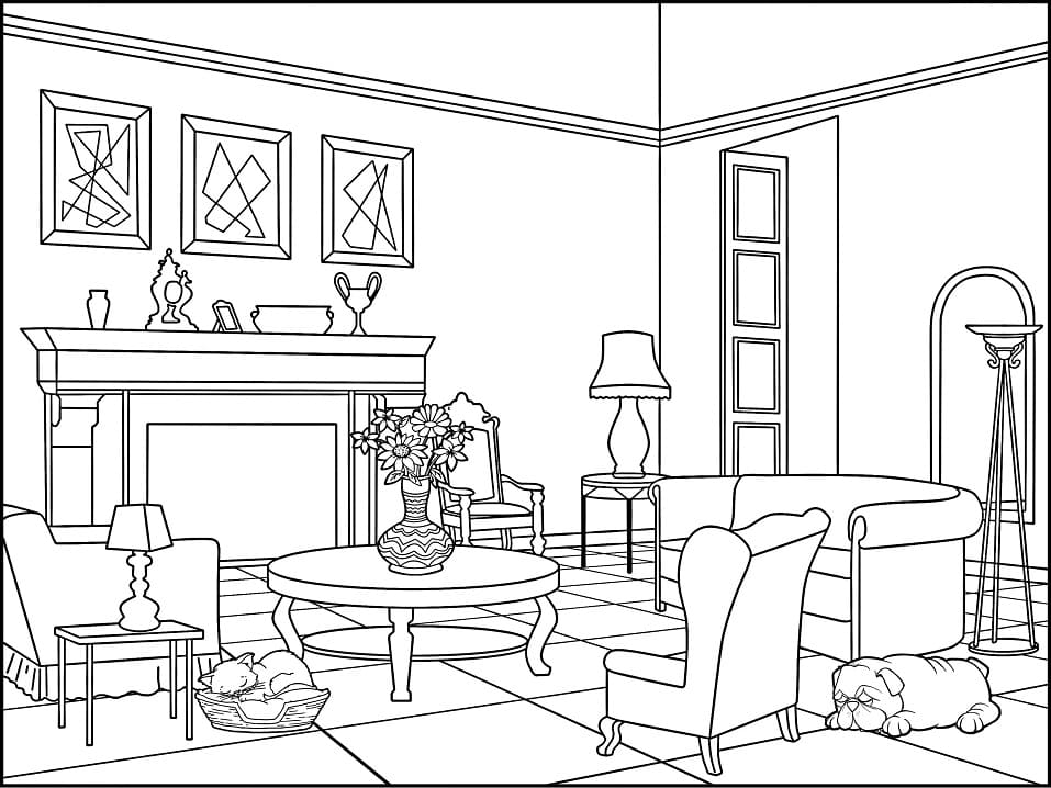 Tranh tô màu ngôi nhà 2