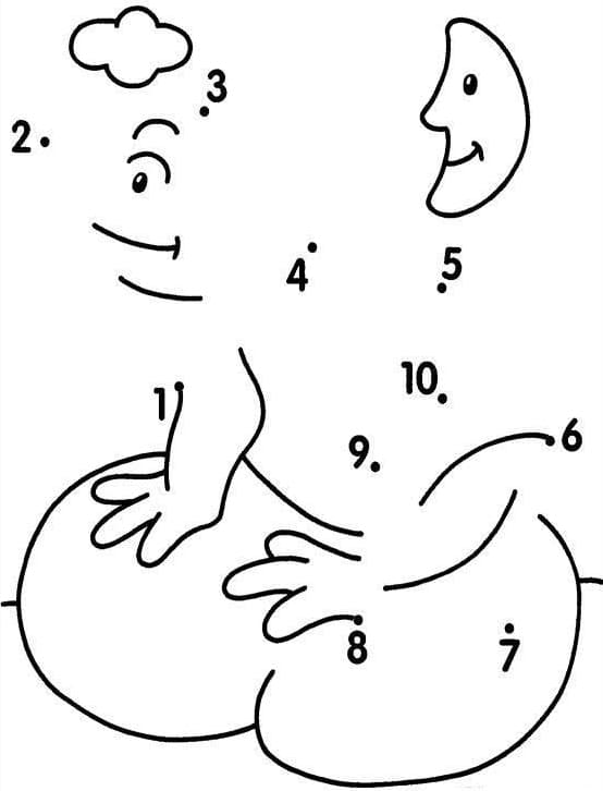 Tranh tô màu nối số 10