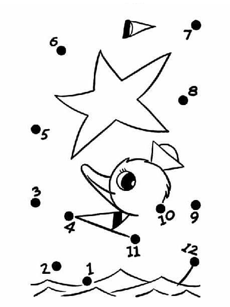 Tranh tô màu nối số 5